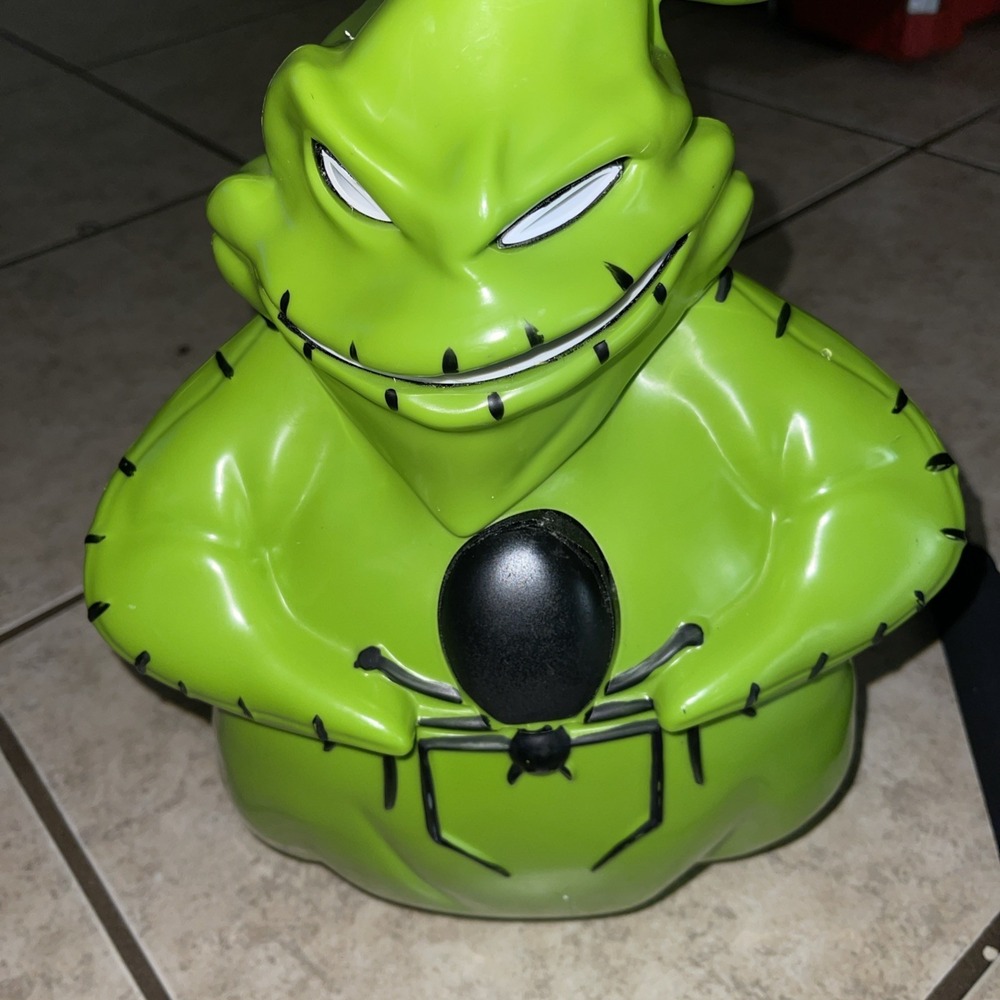 Oogie Boogie Green 14" Blow Mold Nightmare Before Christmas Light-Up W/ Spider